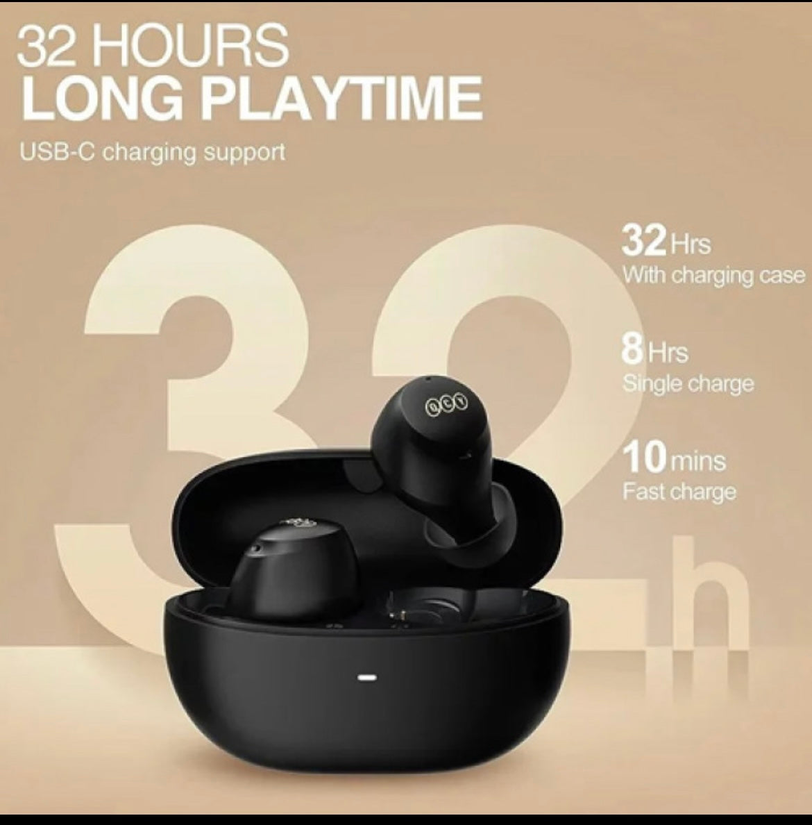 QCY HT07 ANC Wireless Earphones 40dB Active Noise Cancelling Headphones 6 Mic AI HD Call Bluetooth 5.2 TWS Earbuds 32H Playback