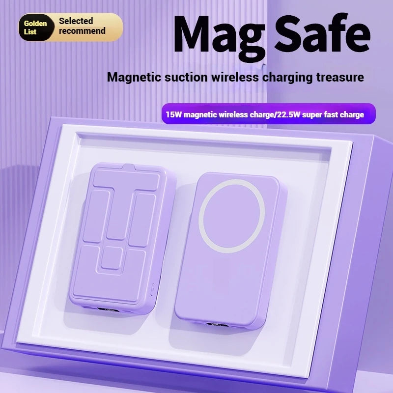 High Quality Magnetic Foldable Stand Wireless 15W Portable Charger Battery Pack 22.5W PD Type C Fast Charger PowerBank 10000mAh