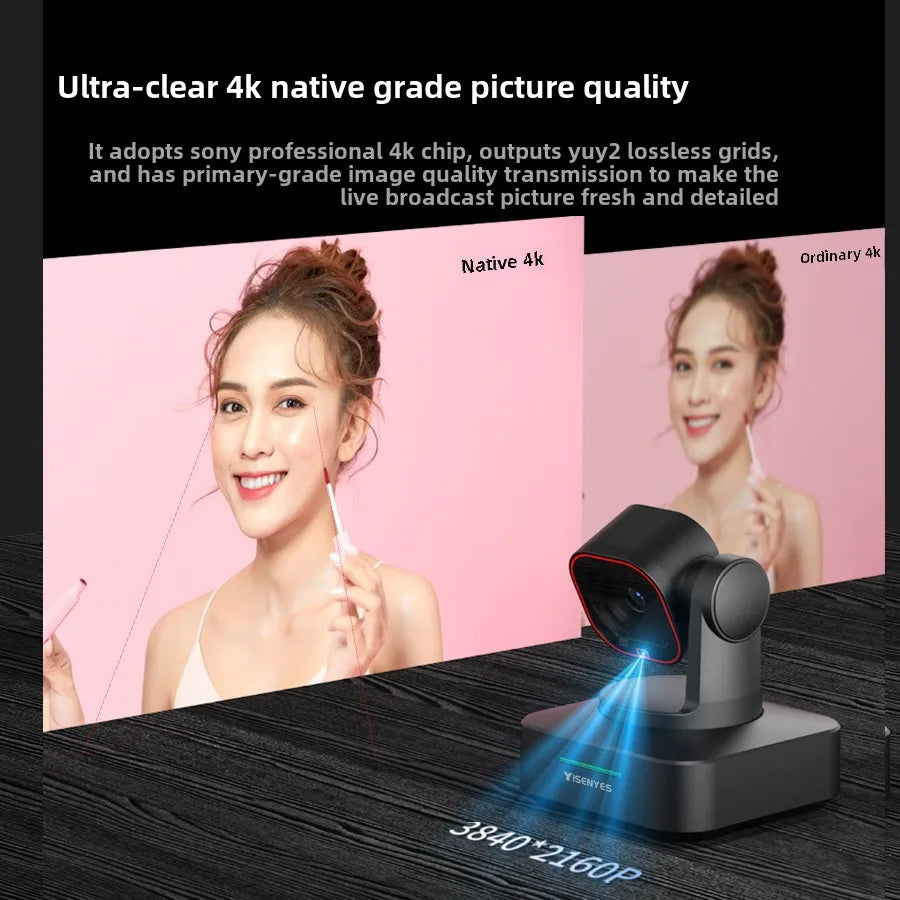 4K Live Broadcast Smart Computer AI Following Camera 60 Frames Beauty Obstacle Exploration for Conference