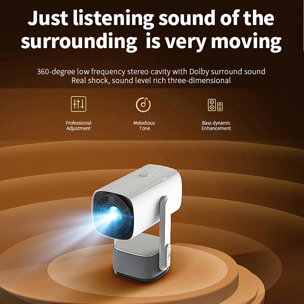 K2 Smart Android WIFI Mini Projector Full HD 1080P 4K Support LED Lamp Portable and Rechargeable for Home Theater Outdoor Use