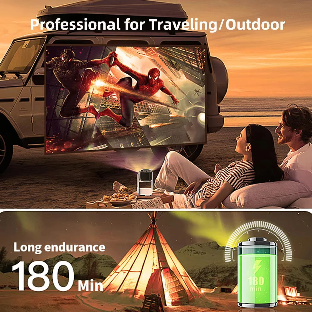 K2 Android 11.0 HY400 Projector 4K Triple LED Projector with Zoom Battery 1080p Native Max Auto Focus Keystone K2 Beamer