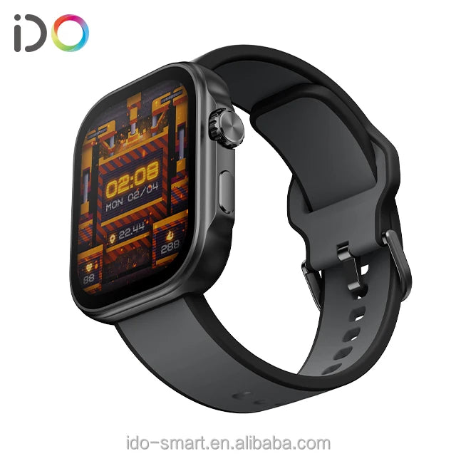 410*494 AMOLED Screen 1.99" Square Shape 3ATM Waterproof Wearable Bluetooth One-Key Connection Sleep Tracker Call Reminder