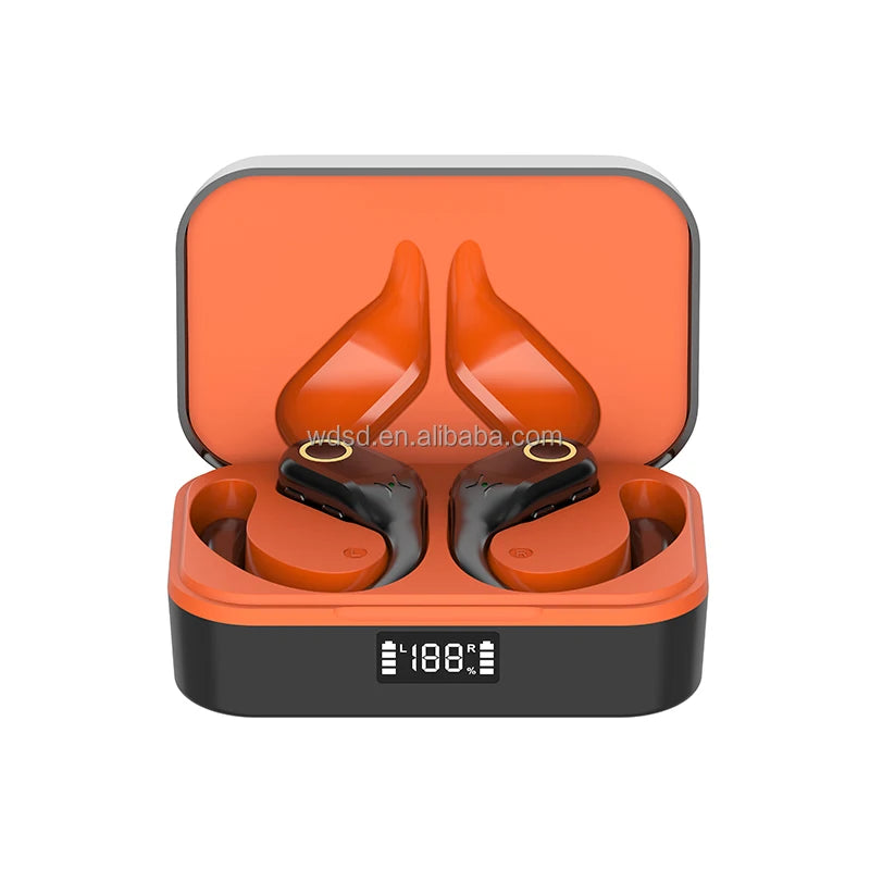 YW02 Wireless Sport Earbuds with Stereo Hifi Sound Waterproof Headphones EarHook Microphone for Bluetooth Earphones Blue JL
