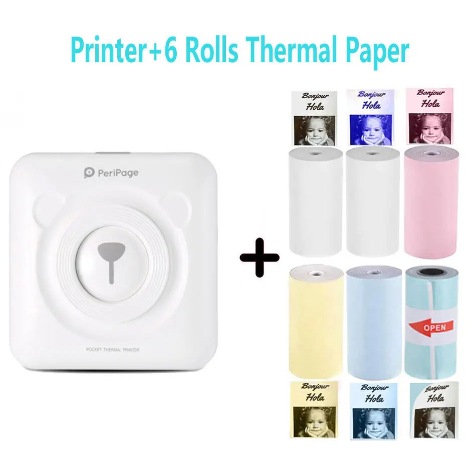 Peripage 2inch 58mm Portable Thermal Photo Printer Mini Wireless Receipt Color Label Impresora for Android Office Use in Stock!