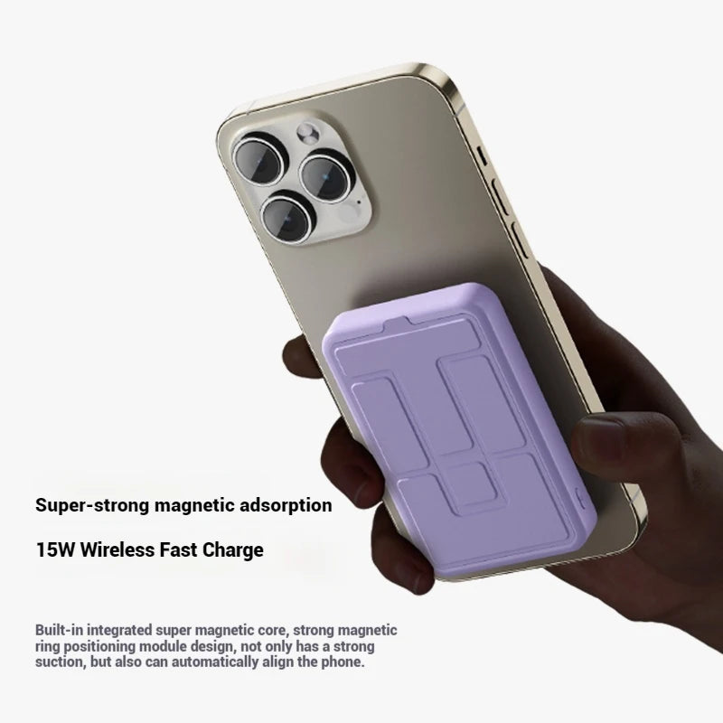 High Quality Magnetic Foldable Stand Wireless 15W Portable Charger Battery Pack 22.5W PD Type C Fast Charger PowerBank 10000mAh