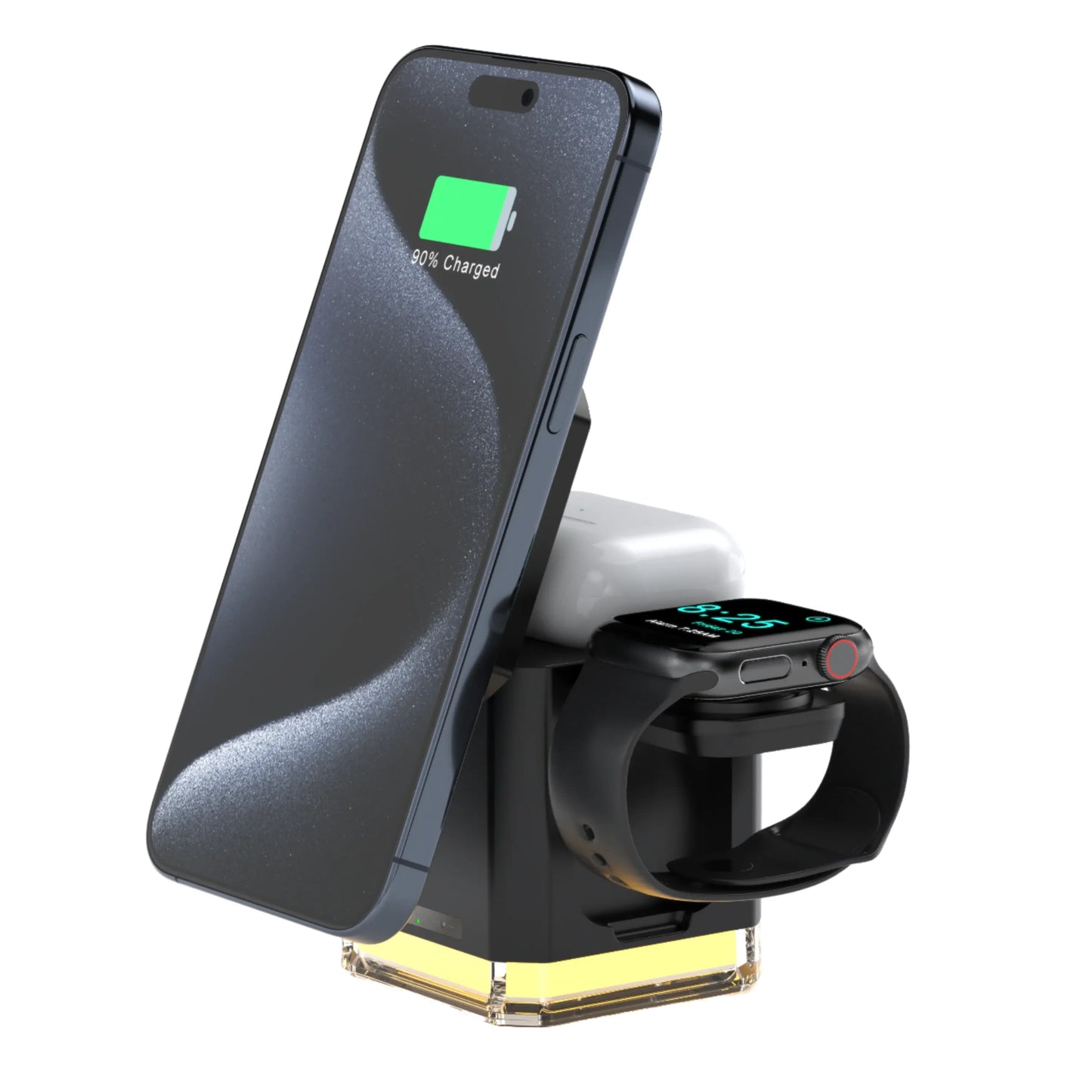 Corporate Gift Set Multifunctional Strong Magnetic 15W With Night Light Wireless Charger 3 in 1 for iphone 16 15 14 Custom Logo