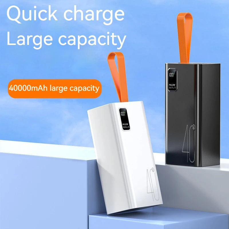 Portable Big Capacity 4USB Type-C Output 40000mah PowerBank LED Digital Display USB C PD 22.5W Fast Charging Power Bank 40000mAh