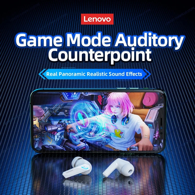 Lenovo GM2Pro Wireless Bluetooth Headset LED Light Waterproof Noise Cancelling Earbuds Wireless Headphones Bluetooth Earphones