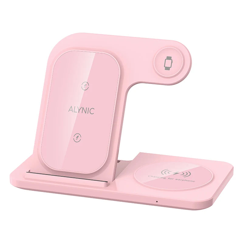 30W LED Fast Wireless Charger Stand 3 in 1 Foldable Charging Station For iPhone 15 14 13 12 11 Apple Watch 9 8 7 6 5 AirPods Pro
