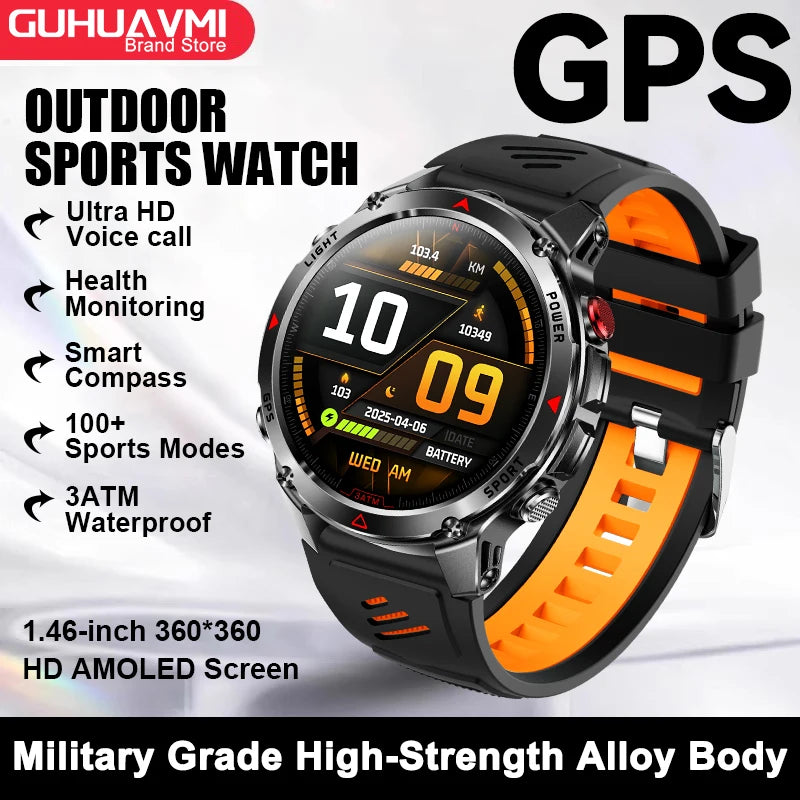 2025 New For HUAWEI IOS T-Rex 3 GPS Smart Watch 10 ATM Waterproof Built-in Dual-band GNSS Compass Military Sport Smartwatch Men