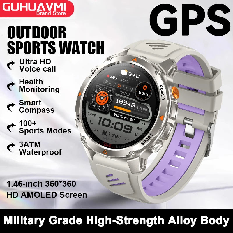 2025 New For HUAWEI IOS T-Rex 3 GPS Smart Watch 10 ATM Waterproof Built-in Dual-band GNSS Compass Military Sport Smartwatch Men