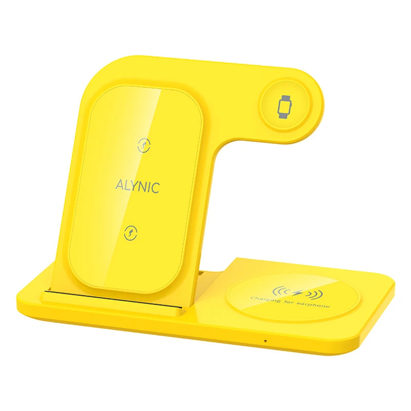 30W LED Fast Wireless Charger Stand 3 in 1 Foldable Charging Station For iPhone 15 14 13 12 11 Apple Watch 9 8 7 6 5 AirPods Pro
