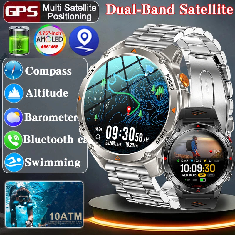 2025 New For HUAWEI IOS T-Rex 3 GPS Smart Watch 10 ATM Waterproof Built-in Dual-band GNSS Compass Military Sport Smartwatch Men