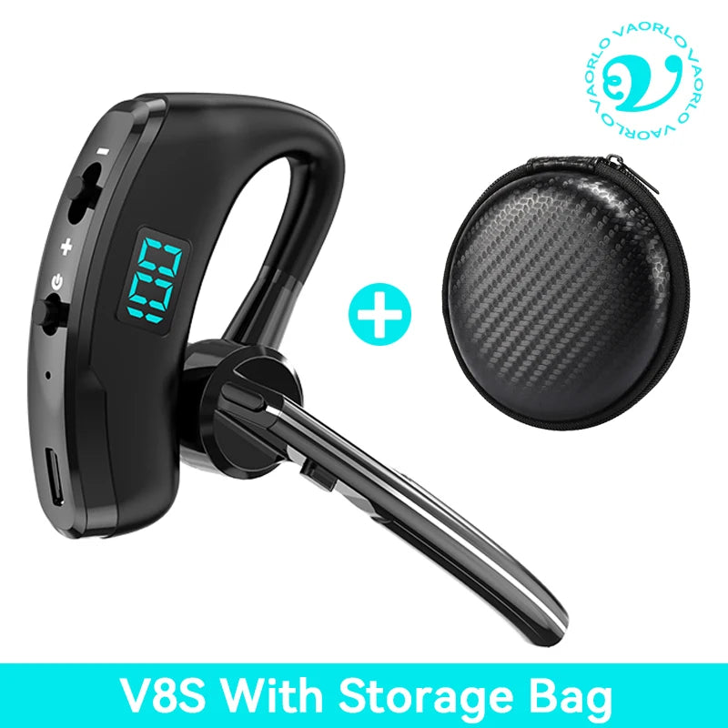 Bluetooth Business Earphones Talk/Music Time 20/30 Hours LED Digital Display With MlC Noice Cancelling Wireless Headset