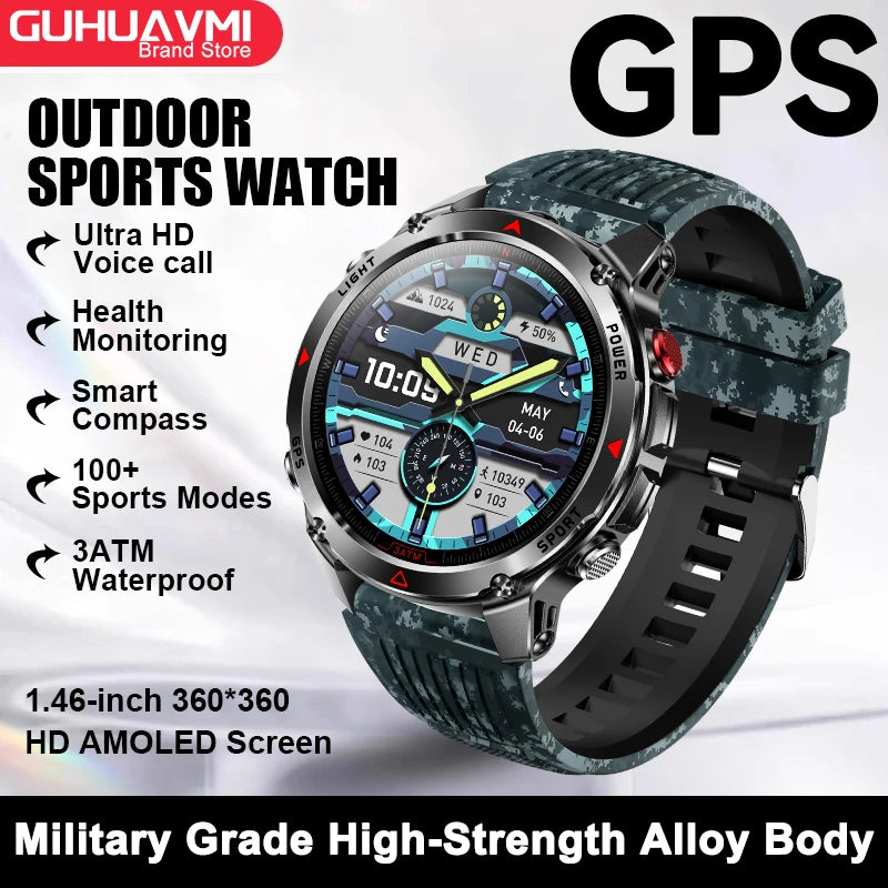 2025 New For HUAWEI IOS T-Rex 3 GPS Smart Watch 10 ATM Waterproof Built-in Dual-band GNSS Compass Military Sport Smartwatch Men