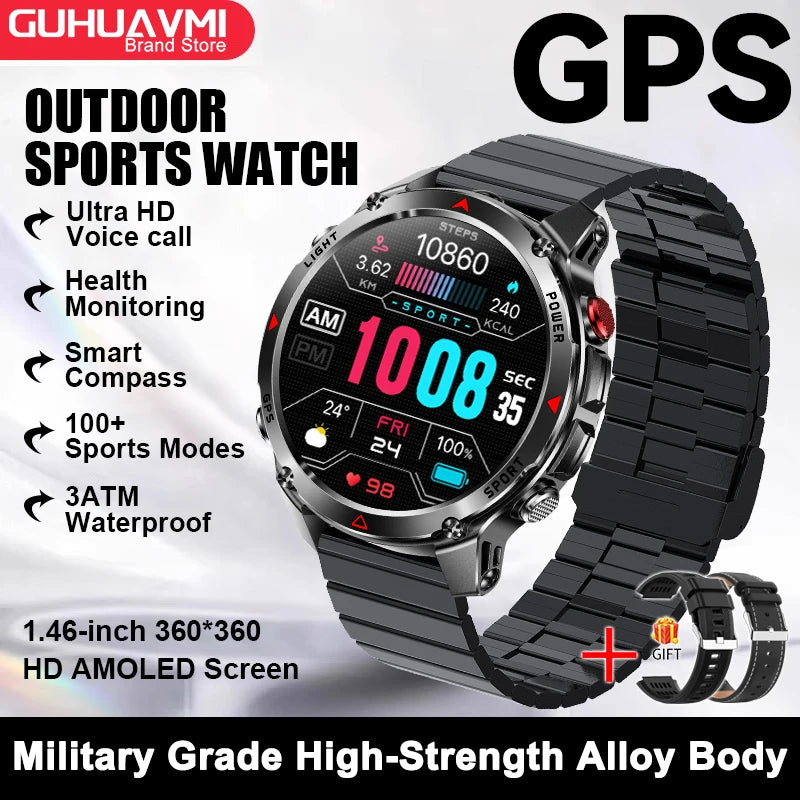 2025 New For HUAWEI IOS T-Rex 3 GPS Smart Watch 10 ATM Waterproof Built-in Dual-band GNSS Compass Military Sport Smartwatch Men