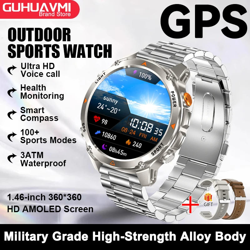 2025 New For HUAWEI IOS T-Rex 3 GPS Smart Watch 10 ATM Waterproof Built-in Dual-band GNSS Compass Military Sport Smartwatch Men