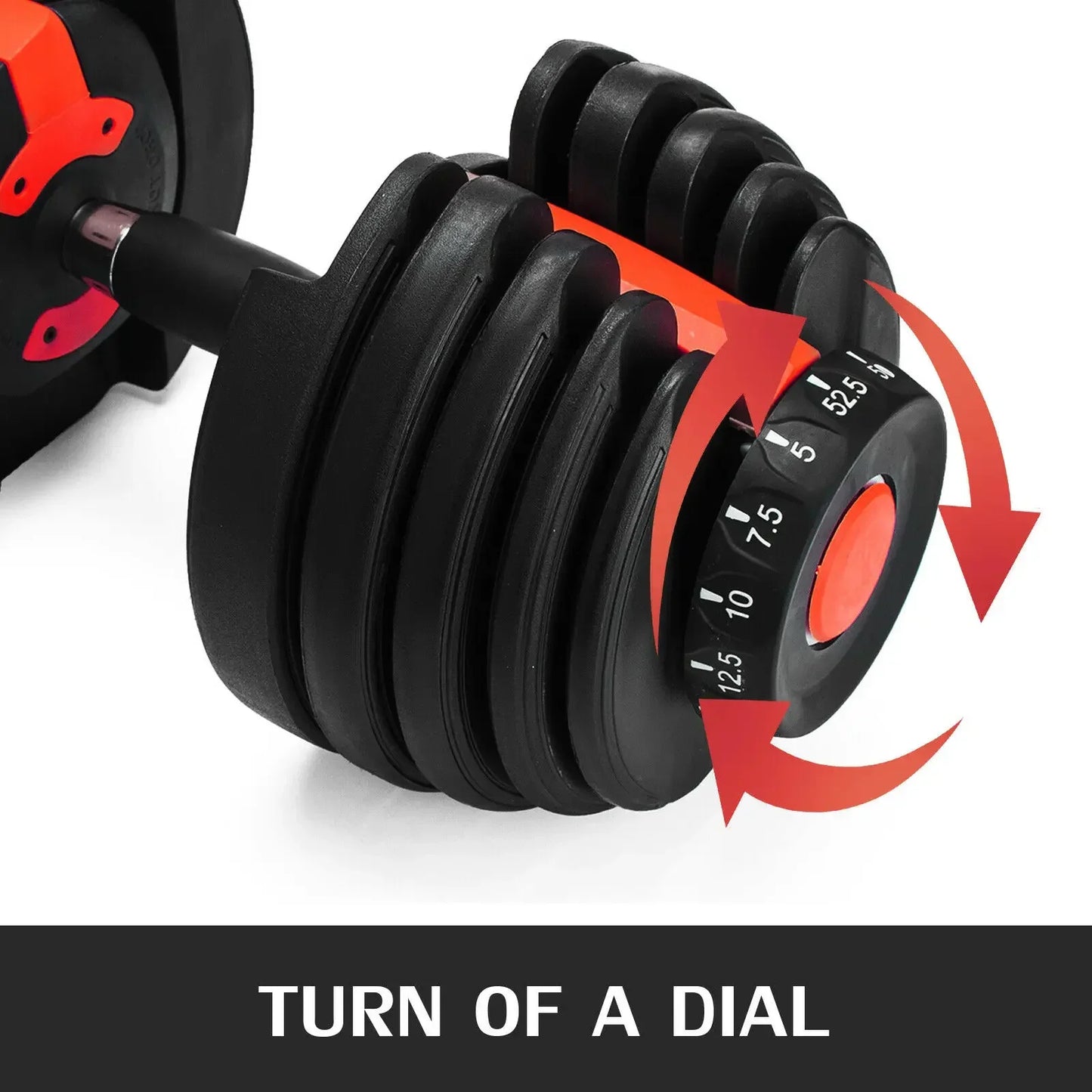 VEVOR 24Kg/52.5LBS Dumbbells Adjustable 5-52.5LBS Fitness Workouts Dumbbells Set Sports Fitness Equipment for Exercise Health