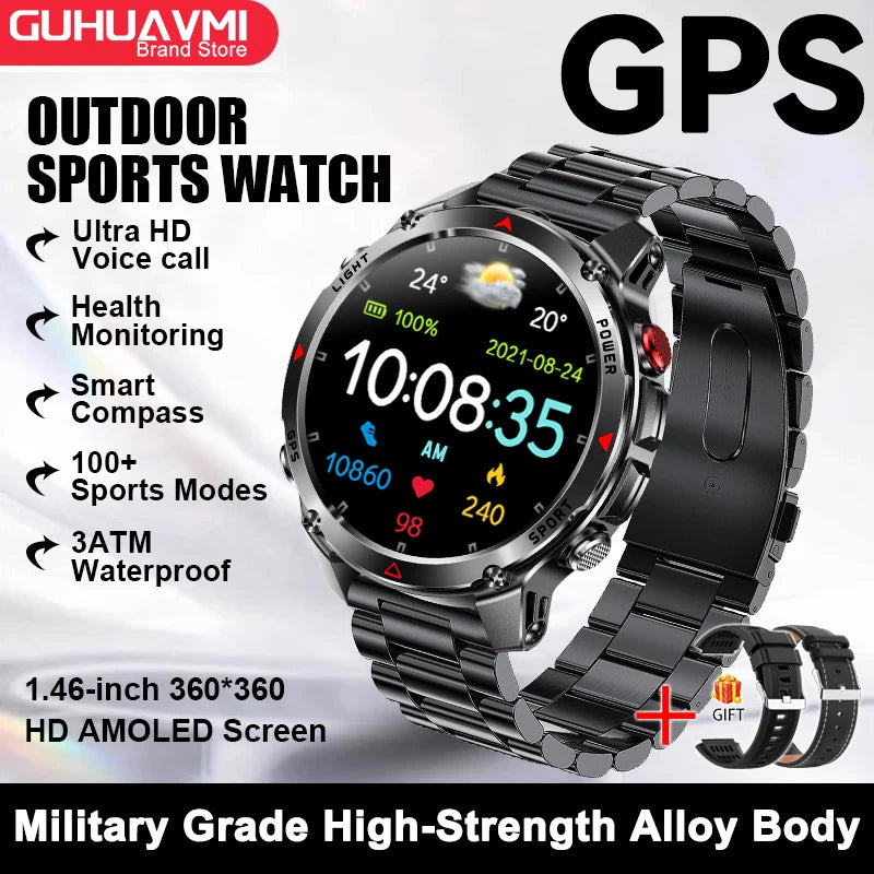 2025 New For HUAWEI IOS T-Rex 3 GPS Smart Watch 10 ATM Waterproof Built-in Dual-band GNSS Compass Military Sport Smartwatch Men