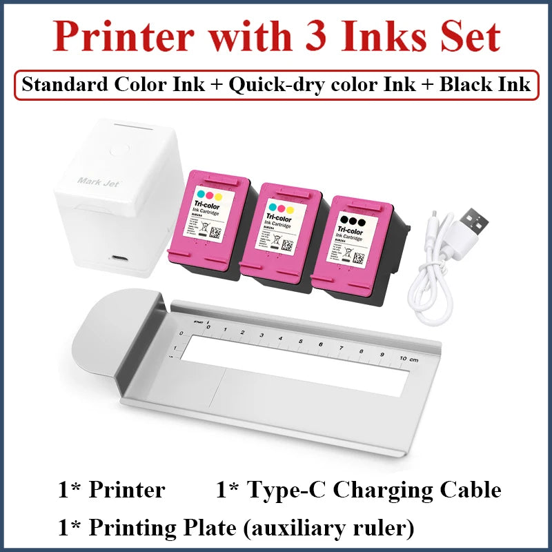 Mark Jet Mini Portable Color Printer Customized Text Smartphone Wireless Printing Handheld Inkjet Printer Tattoo Printer