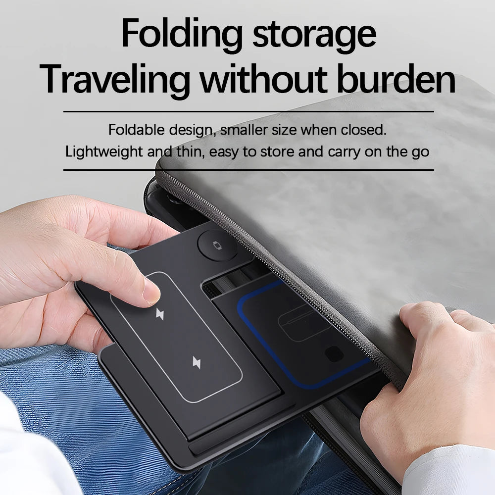 30W LED Fast Wireless Charger Stand 3 in 1 Foldable Charging Station For iPhone 15 14 13 12 11 Apple Watch 9 8 7 6 5 AirPods Pro