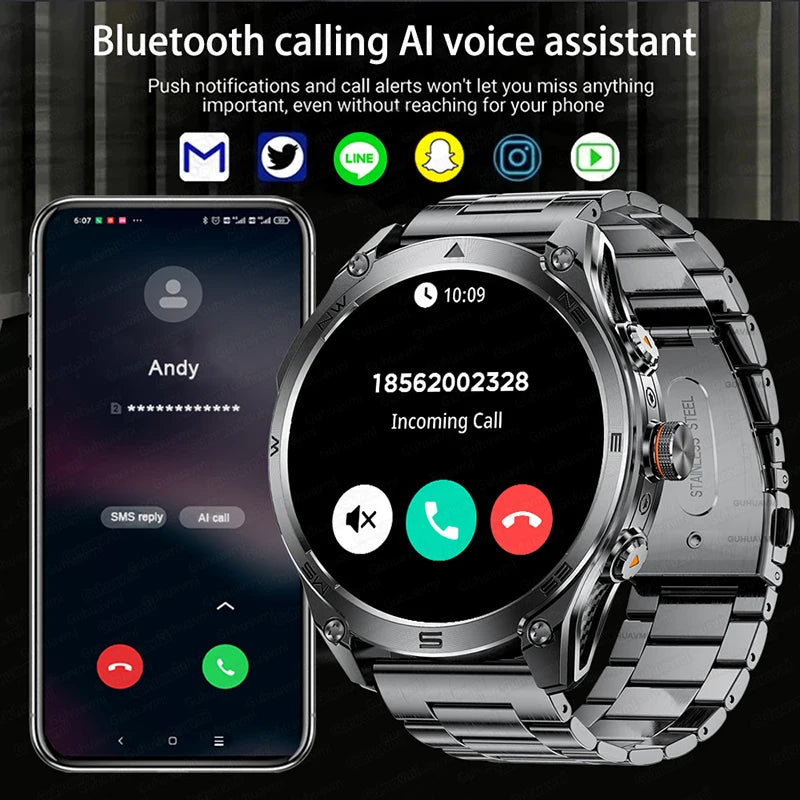 New For Xiaomi Military Smart Watch Men 10ATM Waterproof Outdoor Sport Fitness Tracker Health Monitor Bluetooth Call Smart Watch
