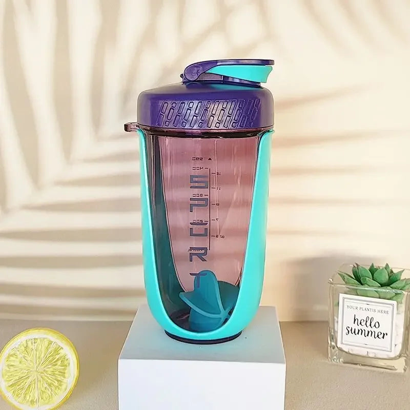 600ML Blender Shaker Bottle with Plastic Whisk Ball BPA Free Plastic Protein Shakes Leakproof for Powder Workout Gym Sport