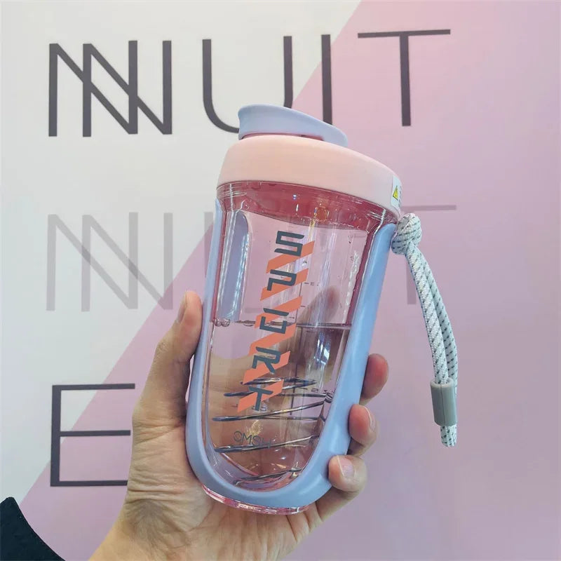 600ML Blender Shaker Bottle with Plastic Whisk Ball BPA Free Plastic Protein Shakes Leakproof for Powder Workout Gym Sport