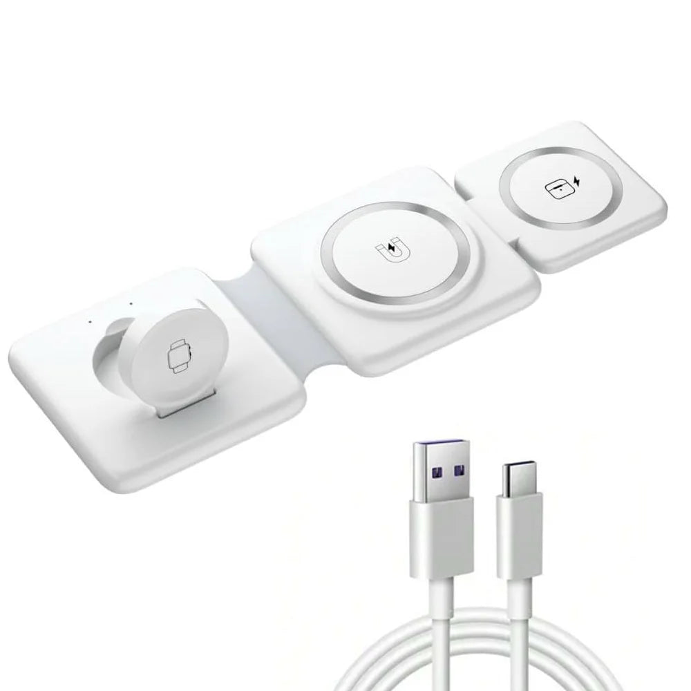 40W 3in1 Magnetic Wireless Charger Pad Stand for iPhone15 14 13 12 Pro Max Airpods iWatch 8 Fast Wireless Charging Dock Station