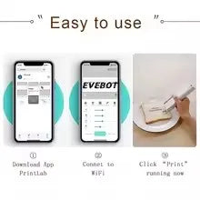 EVEBOT Printpen Food-Specific Handheld Printing on Bread Coffee Milk Tea Biscuit Pattern Logo Smart Portable Mini Small Printer