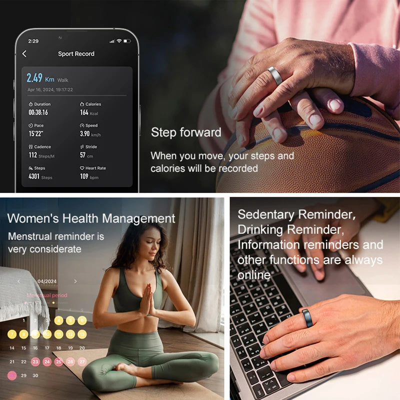 Smart Ring 2025 NEW R10 Smart Ring with Gesture Control 5ATM Waterproof Health Tracker Health Ring Smart Monitor q ring smart