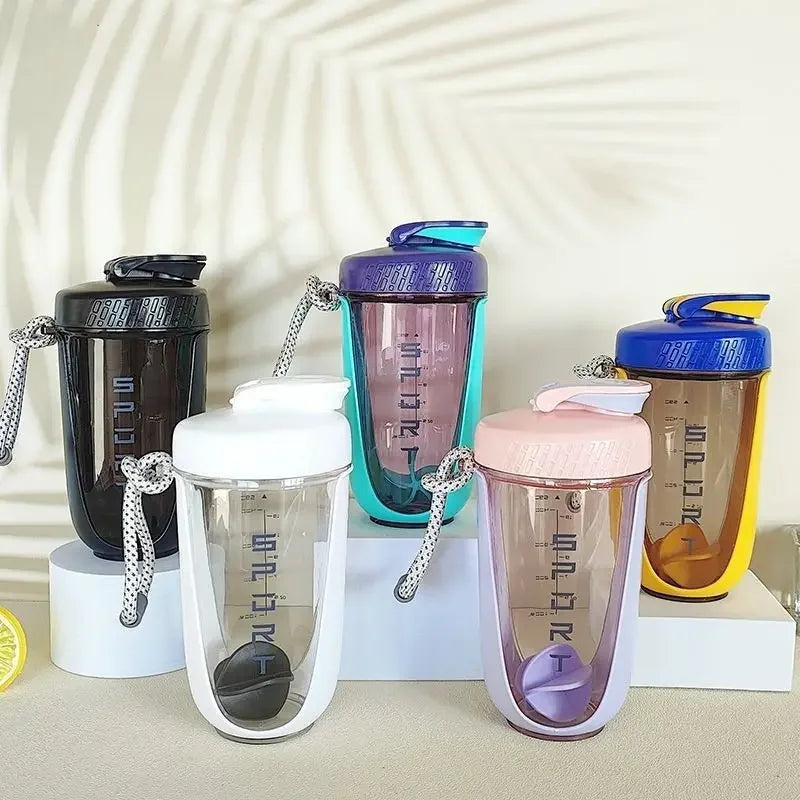 600ML Blender Shaker Bottle with Plastic Whisk Ball BPA Free Plastic Protein Shakes Leakproof for Powder Workout Gym Sport