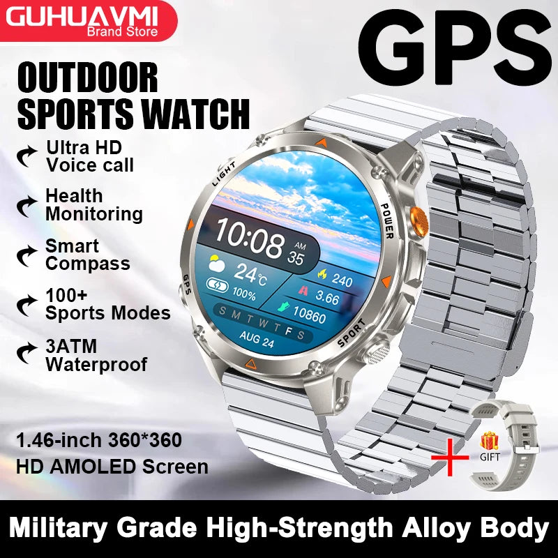 2025 New For HUAWEI IOS T-Rex 3 GPS Smart Watch 10 ATM Waterproof Built-in Dual-band GNSS Compass Military Sport Smartwatch Men