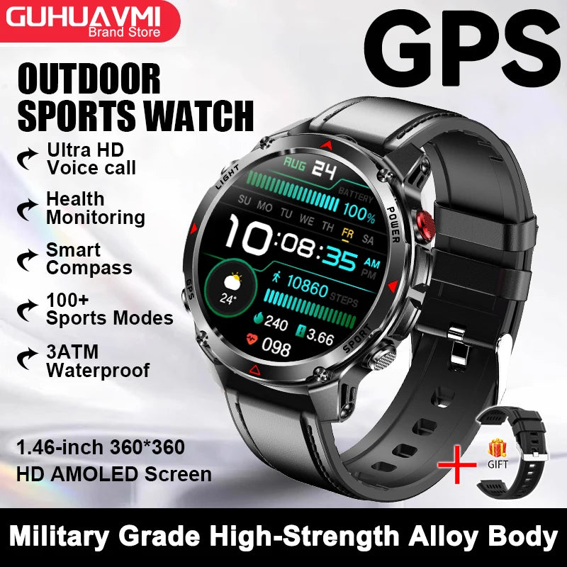 2025 New For HUAWEI IOS T-Rex 3 GPS Smart Watch 10 ATM Waterproof Built-in Dual-band GNSS Compass Military Sport Smartwatch Men