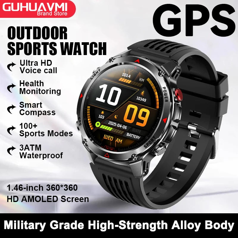 2025 New For HUAWEI IOS T-Rex 3 GPS Smart Watch 10 ATM Waterproof Built-in Dual-band GNSS Compass Military Sport Smartwatch Men