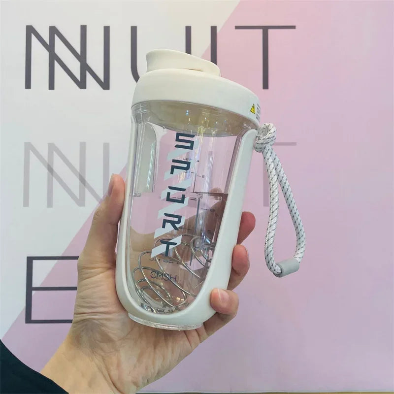600ML Blender Shaker Bottle with Plastic Whisk Ball BPA Free Plastic Protein Shakes Leakproof for Powder Workout Gym Sport
