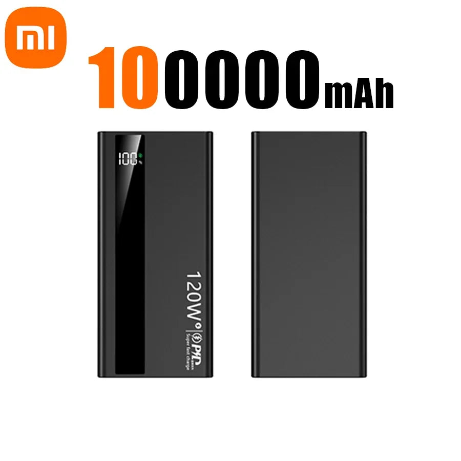 XIAOMI 200000mAh High Capacity 120W PowerBank Super Fast Charging Portable External Battery Powerbank For Iphone Samsung Huawei