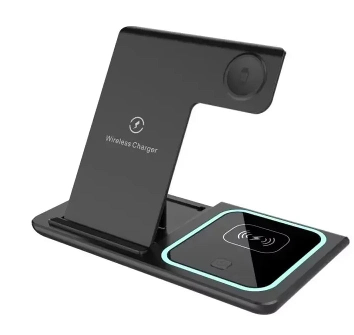 30W LED Fast Wireless Charger Stand 3 in 1 Foldable Charging Station For iPhone 15 14 13 12 11 Apple Watch 9 8 7 6 5 AirPods Pro