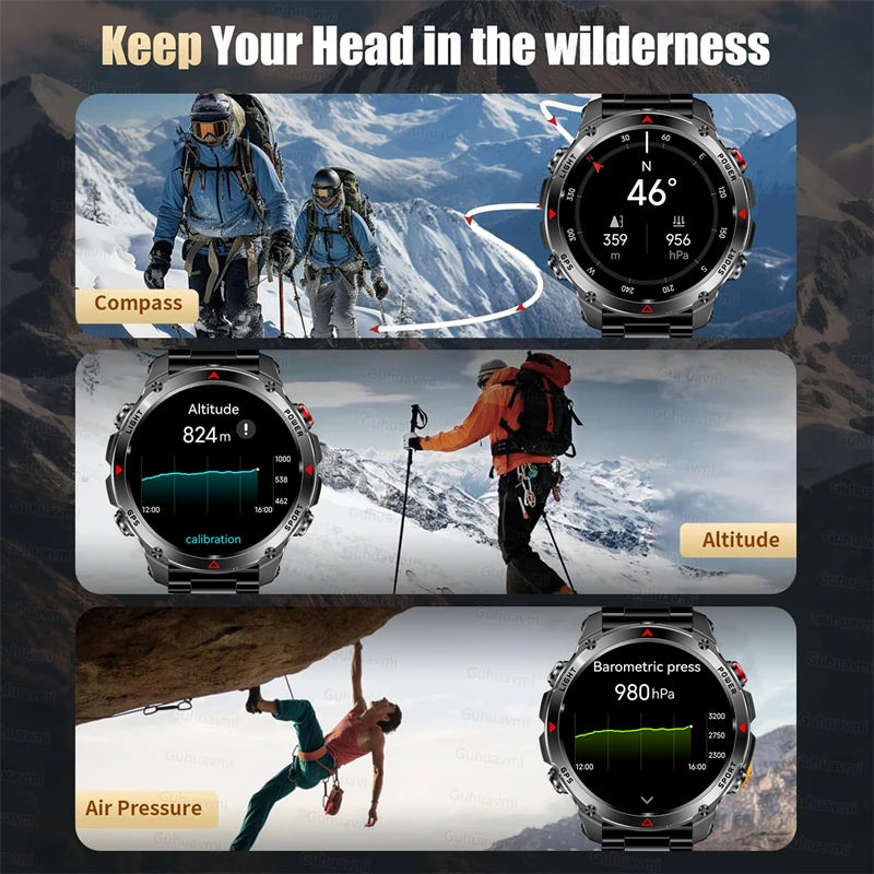 2025 New For HUAWEI IOS T-Rex 3 GPS Smart Watch 10 ATM Waterproof Built-in Dual-band GNSS Compass Military Sport Smartwatch Men