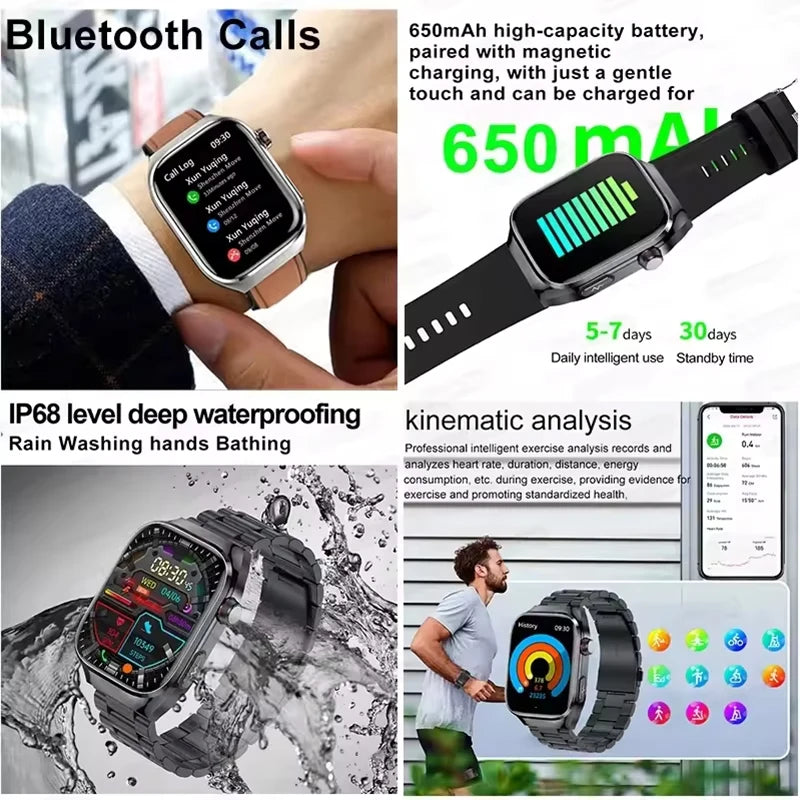 2025 New For Huawei Three highs Blood Pressure Smartwatch ECG Uric Acid Heart Rate Clock Body Analysis Health Monitoring Watches