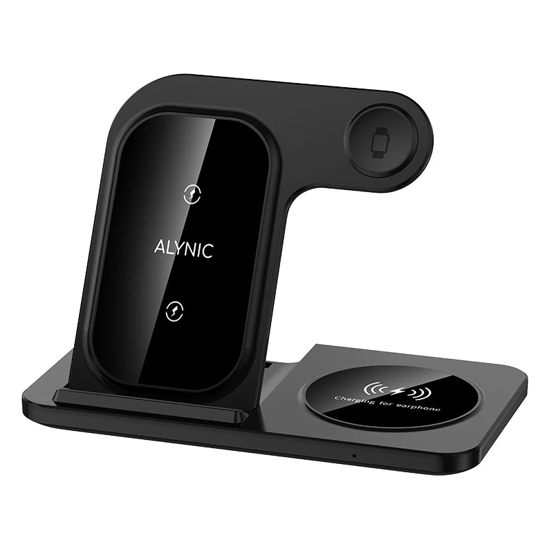30W LED Fast Wireless Charger Stand 3 in 1 Foldable Charging Station For iPhone 15 14 13 12 11 Apple Watch 9 8 7 6 5 AirPods Pro