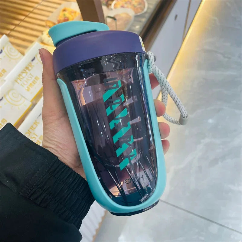 600ML Blender Shaker Bottle with Plastic Whisk Ball BPA Free Plastic Protein Shakes Leakproof for Powder Workout Gym Sport