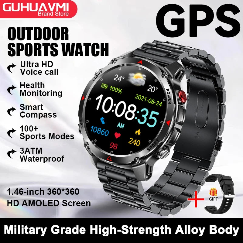 2025 New For HUAWEI IOS T-Rex 3 GPS Smart Watch 10 ATM Waterproof Built-in Dual-band GNSS Compass Military Sport Smartwatch Men