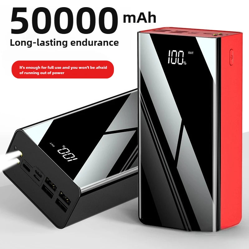 50000mAh Portable External Battery with LED Lights Digital Display Spare Battery for IPhone MINI PRO MAX Xiaomi Mobile Phone