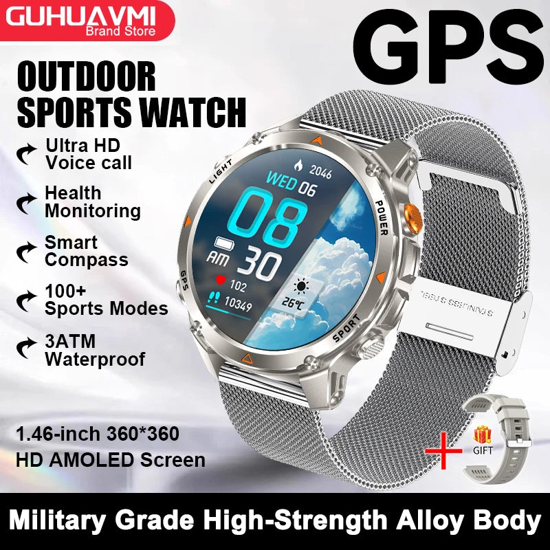 2025 New For HUAWEI IOS T-Rex 3 GPS Smart Watch 10 ATM Waterproof Built-in Dual-band GNSS Compass Military Sport Smartwatch Men