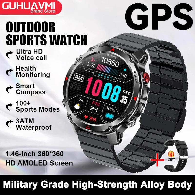 2025 New For HUAWEI IOS T-Rex 3 GPS Smart Watch 10 ATM Waterproof Built-in Dual-band GNSS Compass Military Sport Smartwatch Men