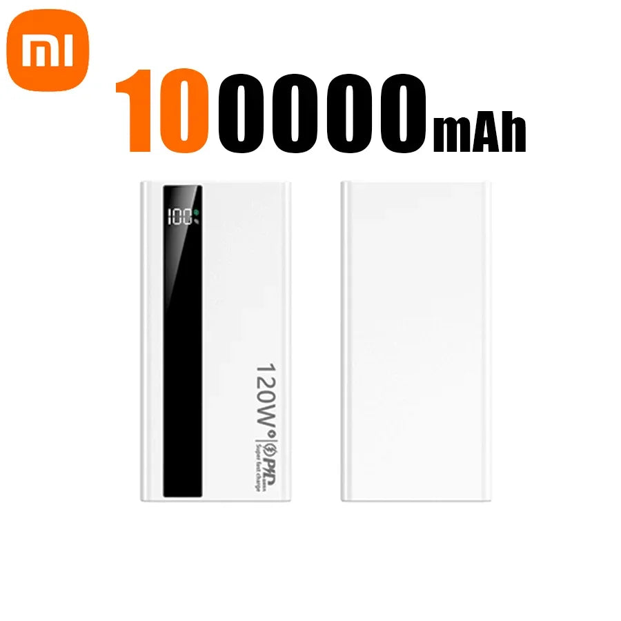 XIAOMI 200000mAh High Capacity 120W PowerBank Super Fast Charging Portable External Battery Powerbank For Iphone Samsung Huawei
