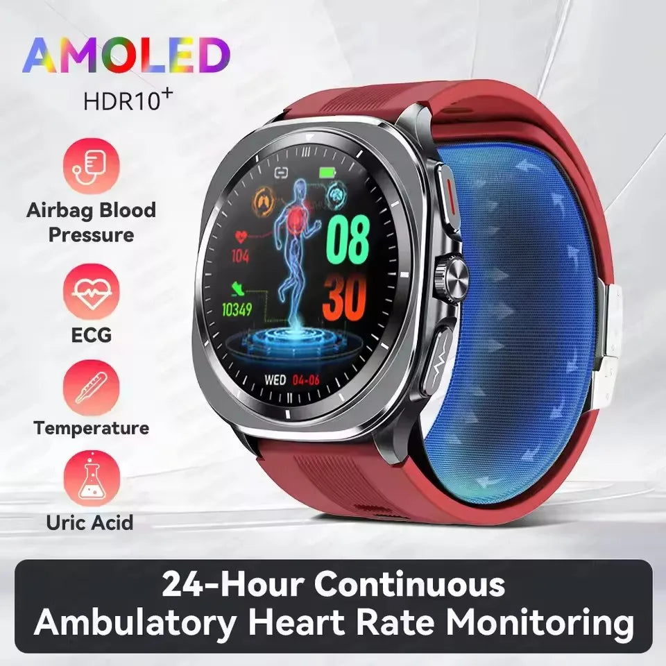 2025 New Guhuavm Air Pump Airbag Accurate Measure Smart Watch Men Micro Physical Examination Blood Pressure Sport SmartWatches