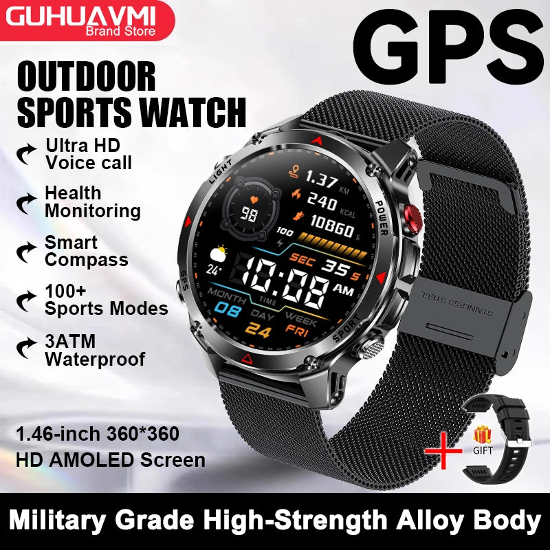 2025 New For HUAWEI IOS T-Rex 3 GPS Smart Watch 10 ATM Waterproof Built-in Dual-band GNSS Compass Military Sport Smartwatch Men