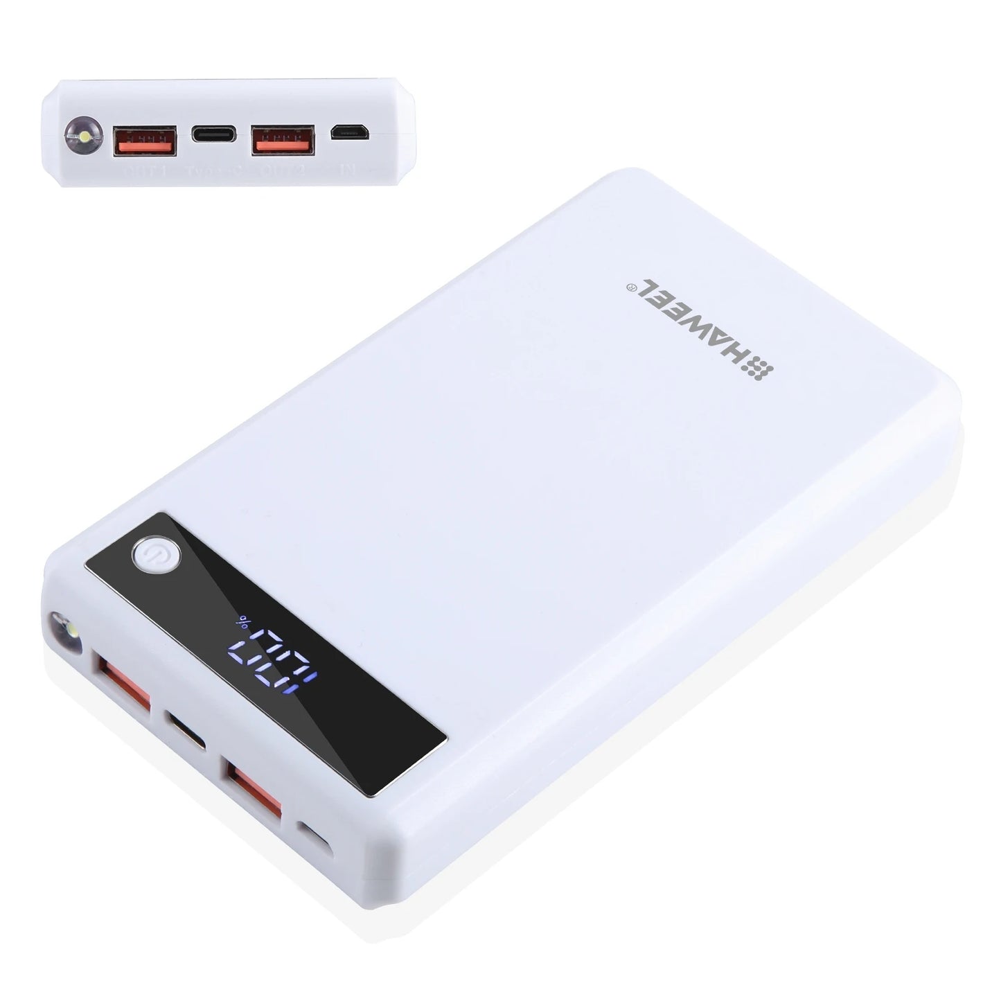 HAWEEL DIY 6 x 18650 Battery 24W Fast Charge Power Bank Box Case with Display, Not Include Battery